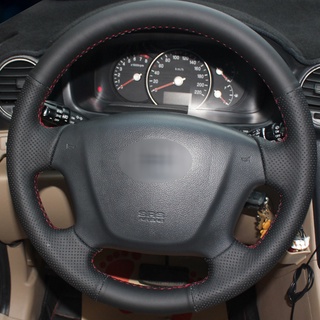 Mới phát hành đen da nhân tạo ô tô vô lăng dành cho xe kia carens 2007-2011 rondo 2007-2010 hyundai entourage 2007-2008