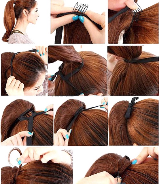 Tóc Giả Cột Đuôi Ngựa Thẳng Bằng Sợi Tơ Nhân Tạo