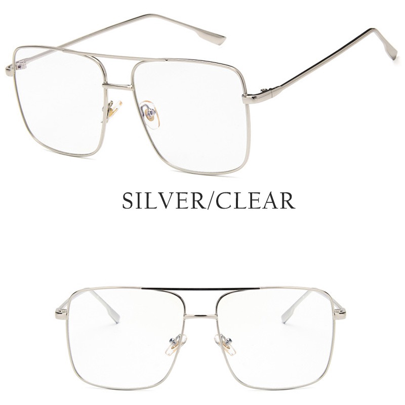 Đôi kính mát chống nắng gọng vuông UV400 thời trang cho nam nữ