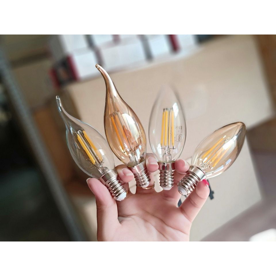 Bóng Edison C35 quả nhót / led râu (bóng nến) 4w đuôi E14/E27