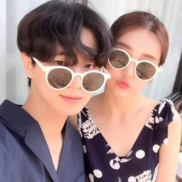 Kính mát nữ gọng tròn đơn giản thời trang phong cách retro