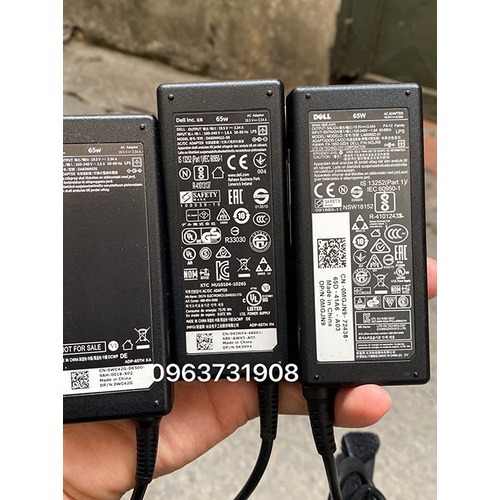 Sạc laptop Dell 19.5V-3.34A (Kim nhỏ) zin bóc máy của Dell