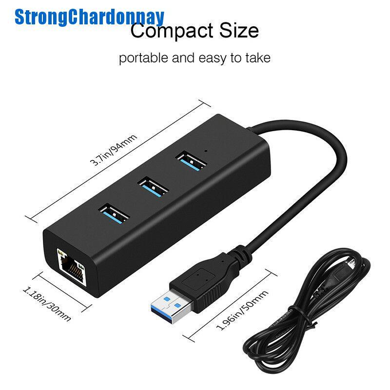 Bộ Chia 3 Cổng Usb 3.0 Gigabit Ethernet Lan Rj45 Sang Cổng Mạng 1000mbps