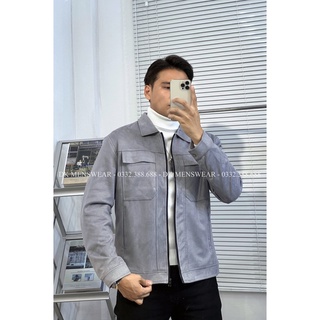 Áo khoác nam Hàn Quốc, áo khoác nam da lộn chất liệu cao cấp mới nhất