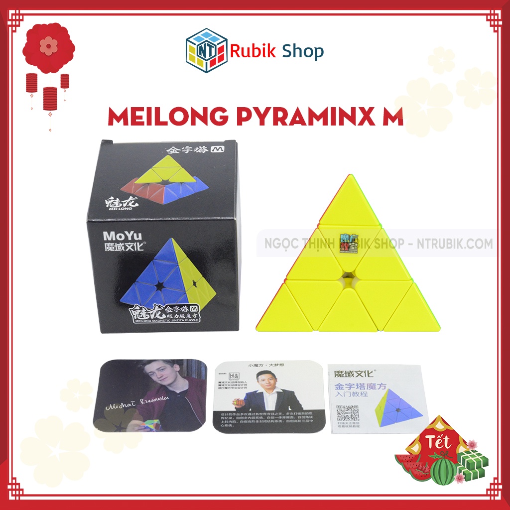 Rubik Pyraminx MoYu MeiLong M Pyraminx Magnetic Series Rubic Tam Giác Stickerless Pyramid Có Nam Châm