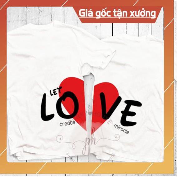 Áo thun đôi, áo cặp Tình Nhân mẫu LOVE đáng yêu S4CODE05