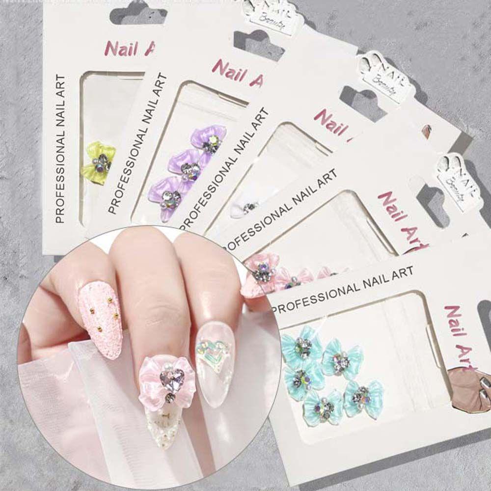 OCEANMAP Phụ Kiện Trang Trí Móng Nghệ Thuật Hình Nơ / Trái Tim 3D Thời Trang Dành Cho Nữ