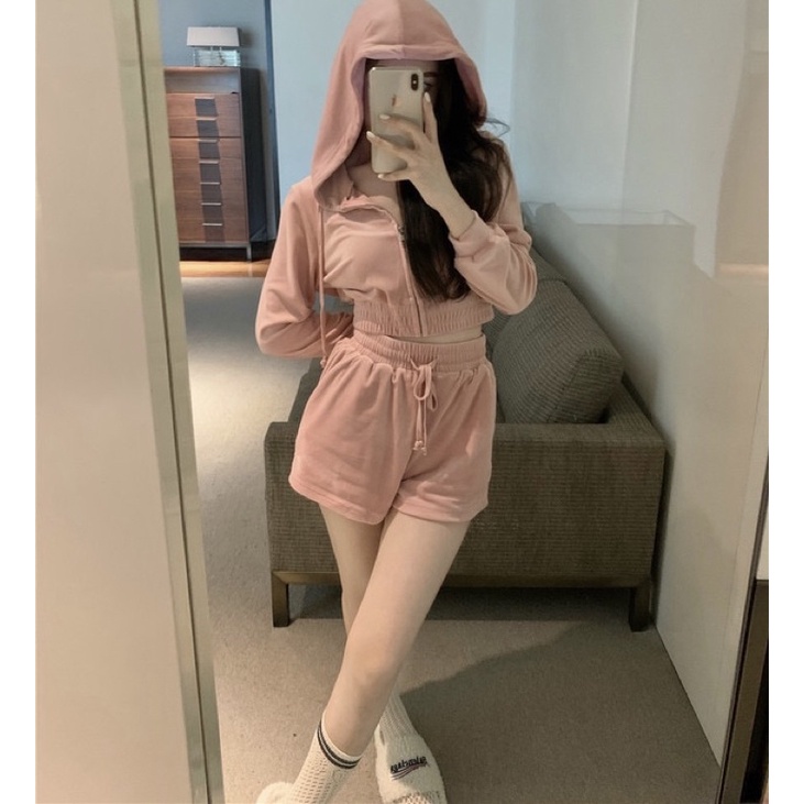 Set áo quần thể thao pink Ulzzang