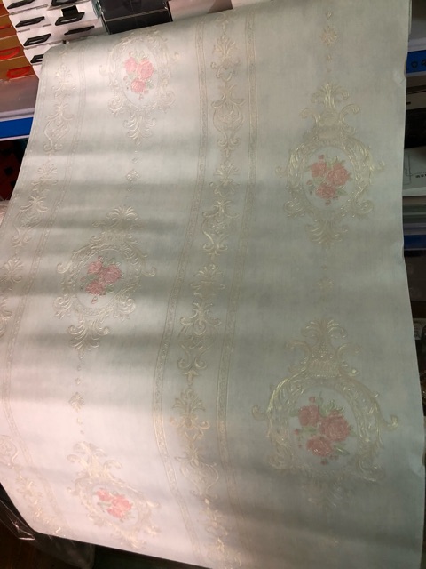 Thanh lý dọn kho giấy dán tường khổ 53cm*10 mét dán keo sữa hoa văn in lụa nổi vân sang trọng | BigBuy360 - bigbuy360.vn