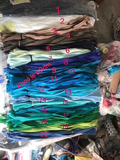 Túi 100chiếc dây kéo, khoá giọt lệ 25cm,  60cm