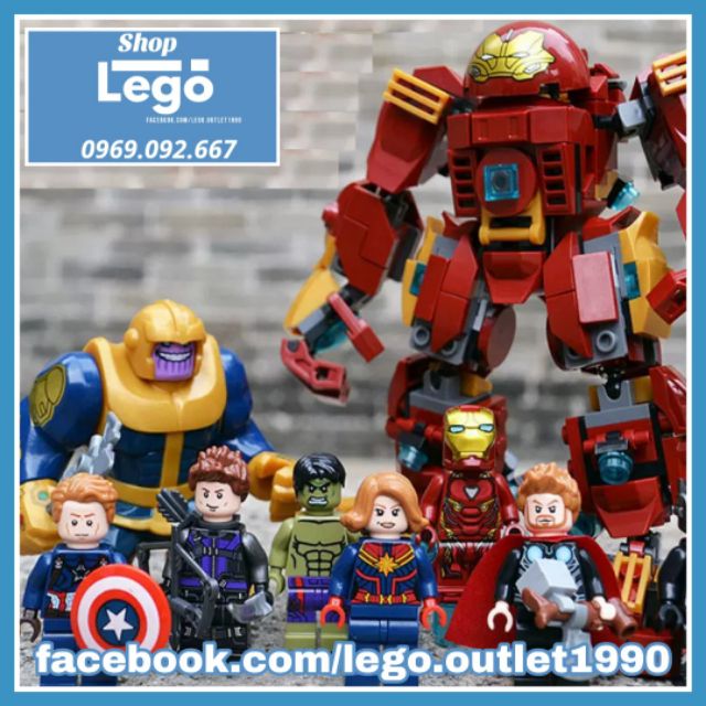 Xếp hình Thanos đại chiến Iron man Thor Hulk Ant-Man Hawkeye Captain Marvel Lego Minifigures Sy6399