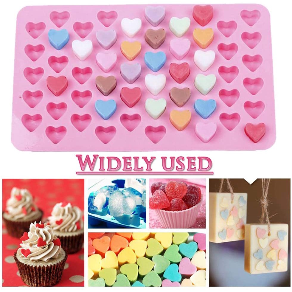 Khuôn làm bánh kẹo Anaeat bằng silicon hình trái tim chia 55 ngăn tái sử dụng được tiện lợi