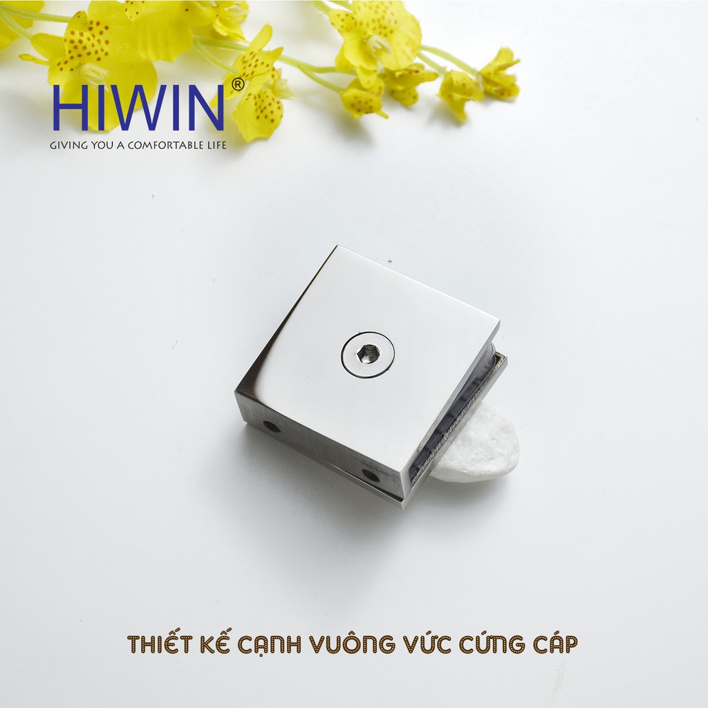 Kẹp kính 0 độ kính tường cạnh vuông mặt gương inox 304 cao cấp Hiwin FC-2030