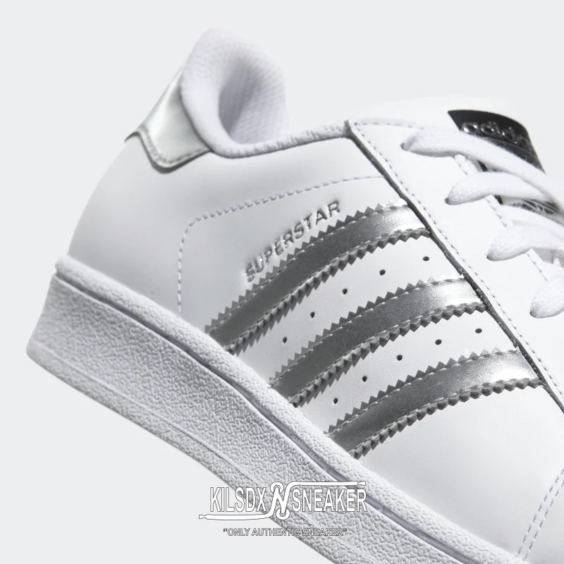 [  Chính hãng  ]-Giày Sneaker Unisex Adidas Superstar Silver Metallic AQ3091