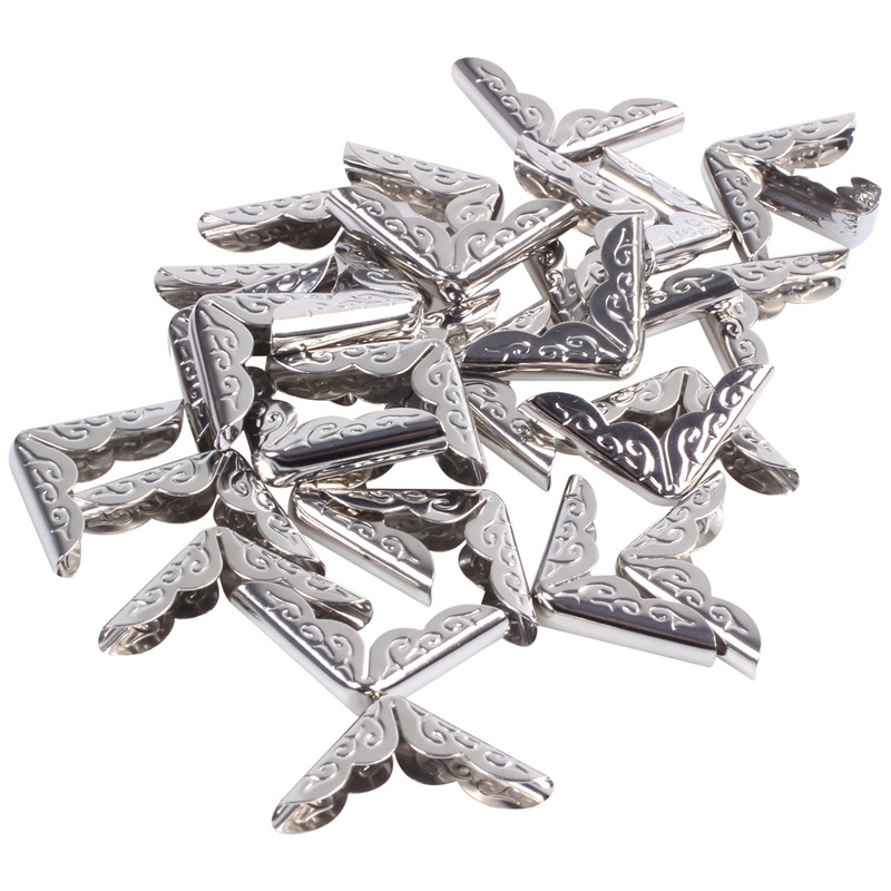 Bộ 30 Miếng Kim Loại 20mmx20mm Bảo Vệ Góc Sách Ảnh Tiện Dụng