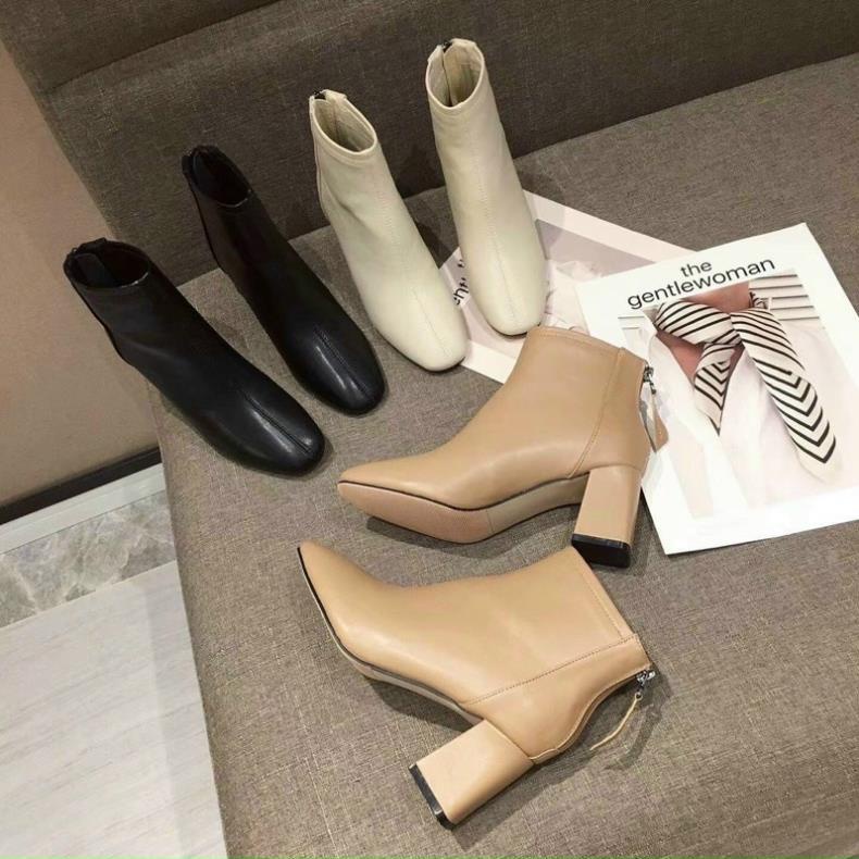 Boot Ngắn Cổ 3 Màu Đen Nâu Kem ViP
