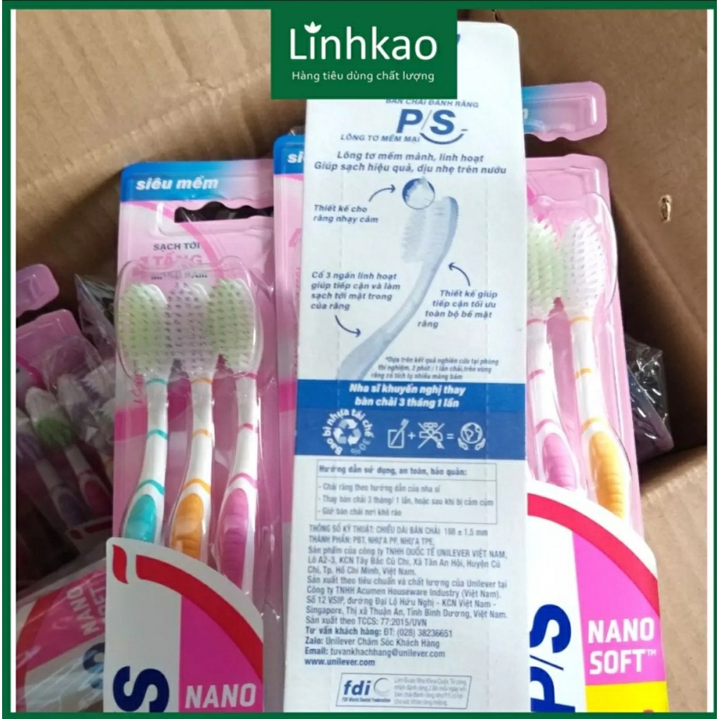Vĩ 3 Bàn chải đánh răng P/S siêu mềm