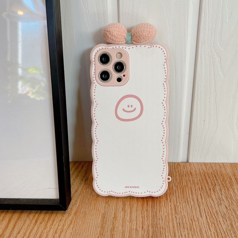 Ốp điện thoại da cừu mẫu mặt cười nơ cho iPhone 13Pro Max 13Pro 13 12ProMax 12Pro 12 11 Pro Max IX Xs Max XR 7 8 Plus | BigBuy360 - bigbuy360.vn