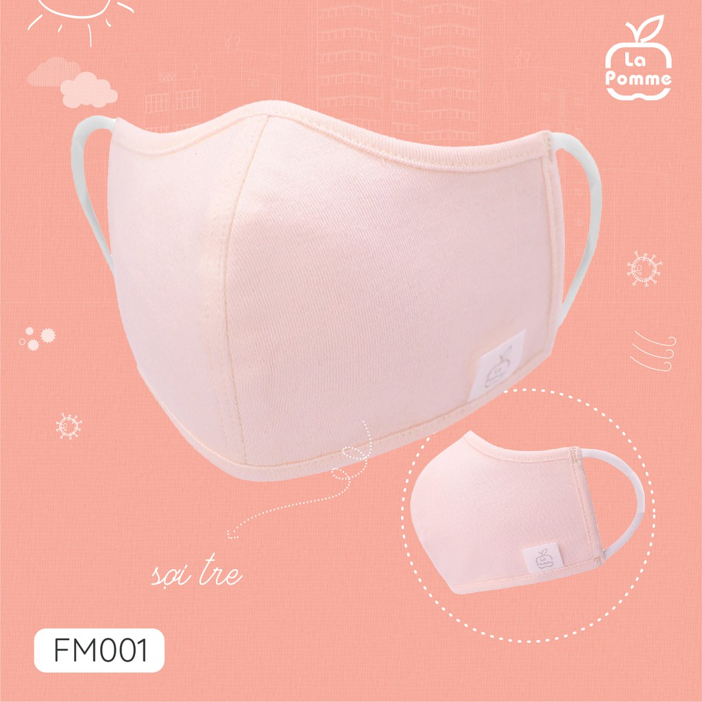 FM001 Set 2 chiếc khẩu trang 4 lớp cho bé La Pomme Size M