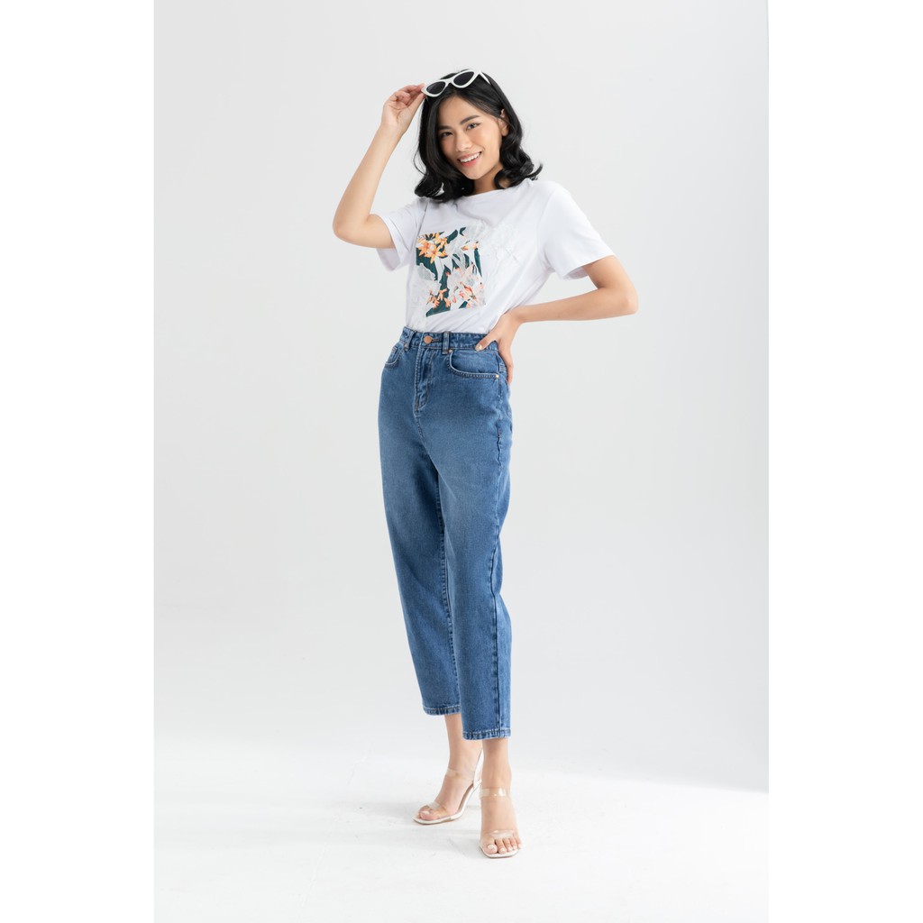 [NHẬP WABRTL5 GIẢM 10% TỐI ĐA 50K ĐH 250K ]Quần bò nữ ống suông IVY moda MS 25B8009