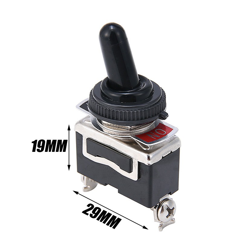 PTPTRATE ★New Heavy Duty On Off Small SPST Toggle Switch Miniature + Waterproof Cover 12V
