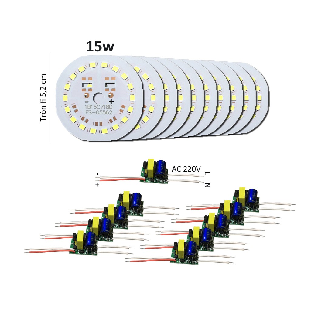 Mua Combo 10 Bảng bo vỉ mạch Led 15w siêu sáng 18 mắt chip Led 2835 kèm ...