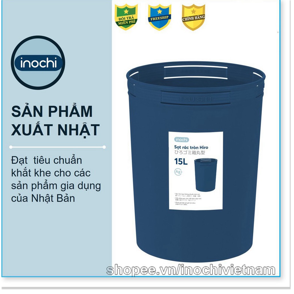 Thùng rác mini - thông minh nhựa tròn 5 10 15L inochi chính hãng làm sọt rác văn phòng ,khách sạn ,gia đình SR5-10-15