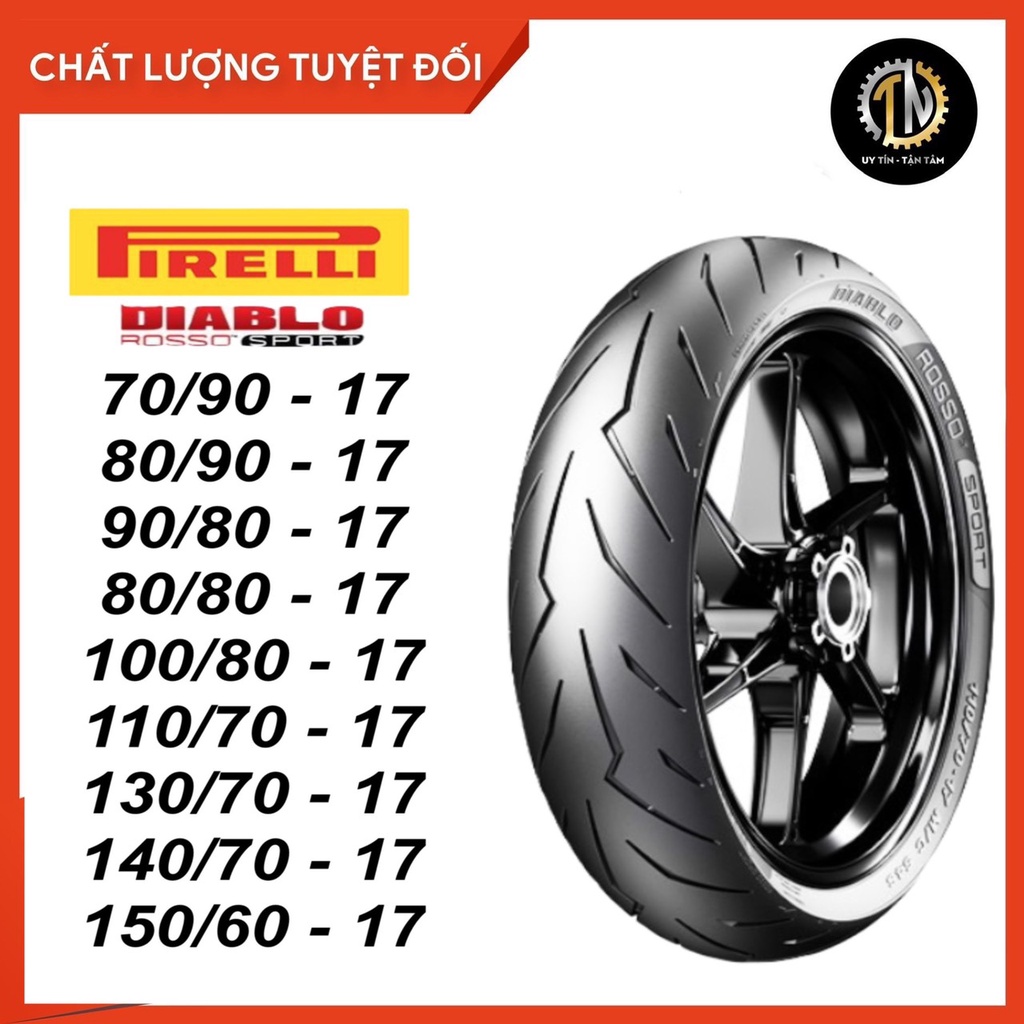 Vỏ Pirelli Rosso Sport Size 17 cho xe Winner, Sonic, Satria, Wave, Exciter, Fz, R3, R15