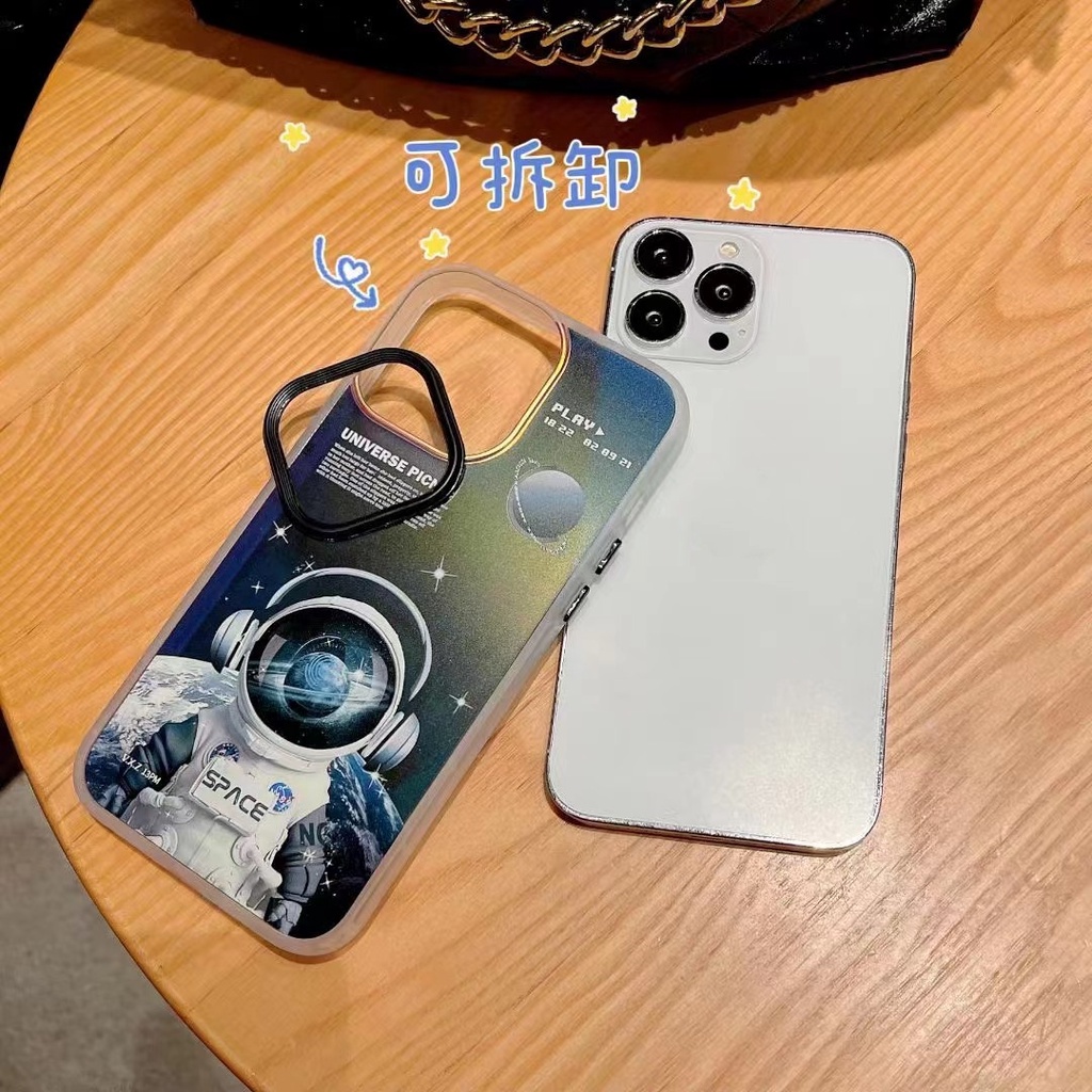 Ốp Điện Thoại Acrylic In Hình Phi Hành Gia Màu Laser Cho Iphone 13 12 11 Pro MAX XR X XS MAX