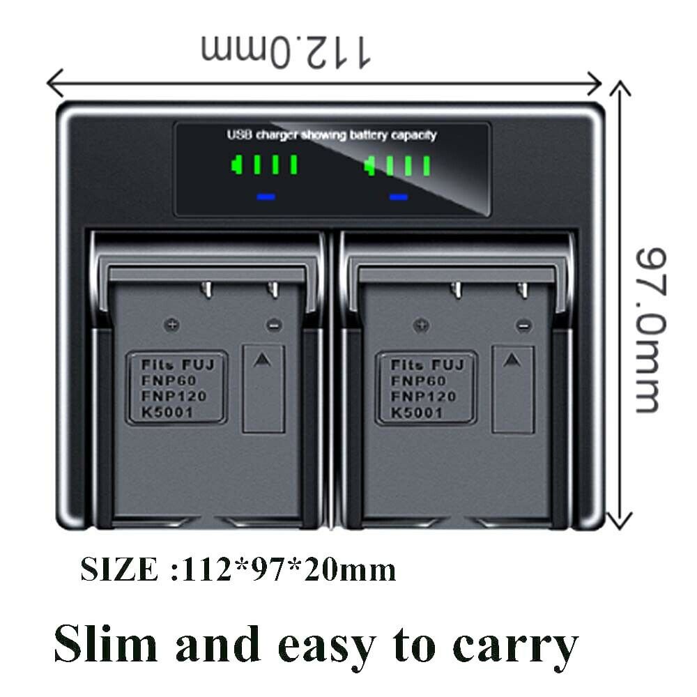 Bộ sạc pin kép cho Kodak KLIC-5000 K5000 EasyShare LS753 One Zoom