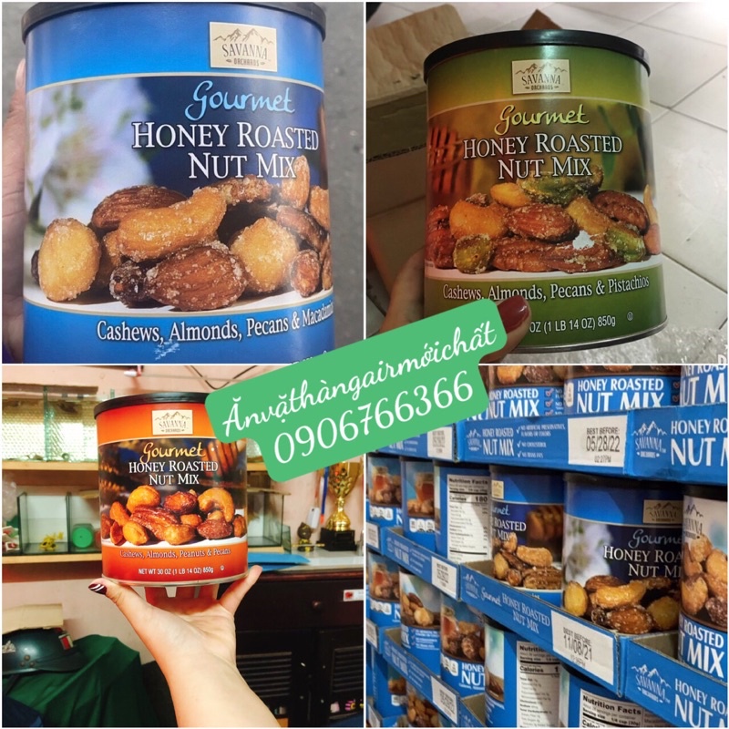 Mix Nut Hạt Hỗn Hợp Tẩm Mật Ong Savanna Orchards Honey Roasted Nut Mix 850g