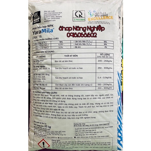 Phân bón Yara Mixa UNIK 16 , chuyên dùng giai đoạn ra hoa, đậu trái và nuôi trái.