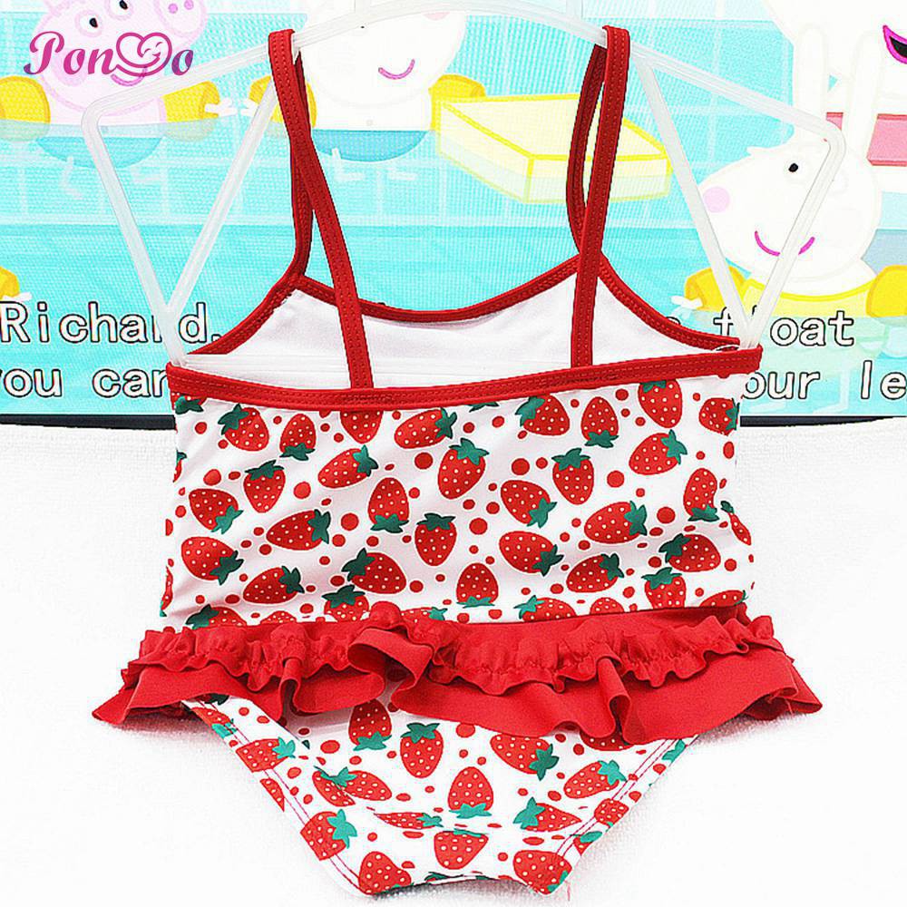 0-5Yrs Baby Girl Swimsuit Kids Cute Strawberry Flamingo Swimwear Girls Swimming Wear