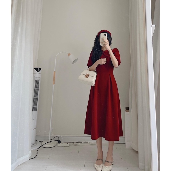 Váy cổ sườn xám khuy bọc by Samhyewear
