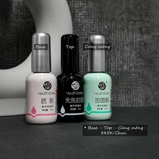 bộ 3 base top cứng móng hoa hồng
