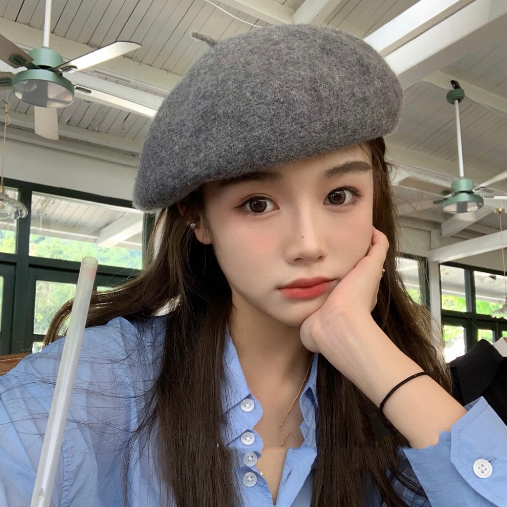 Mũ nồi MG STUDIO bằng len phong cách cơ bản 8 màu tùy chọn