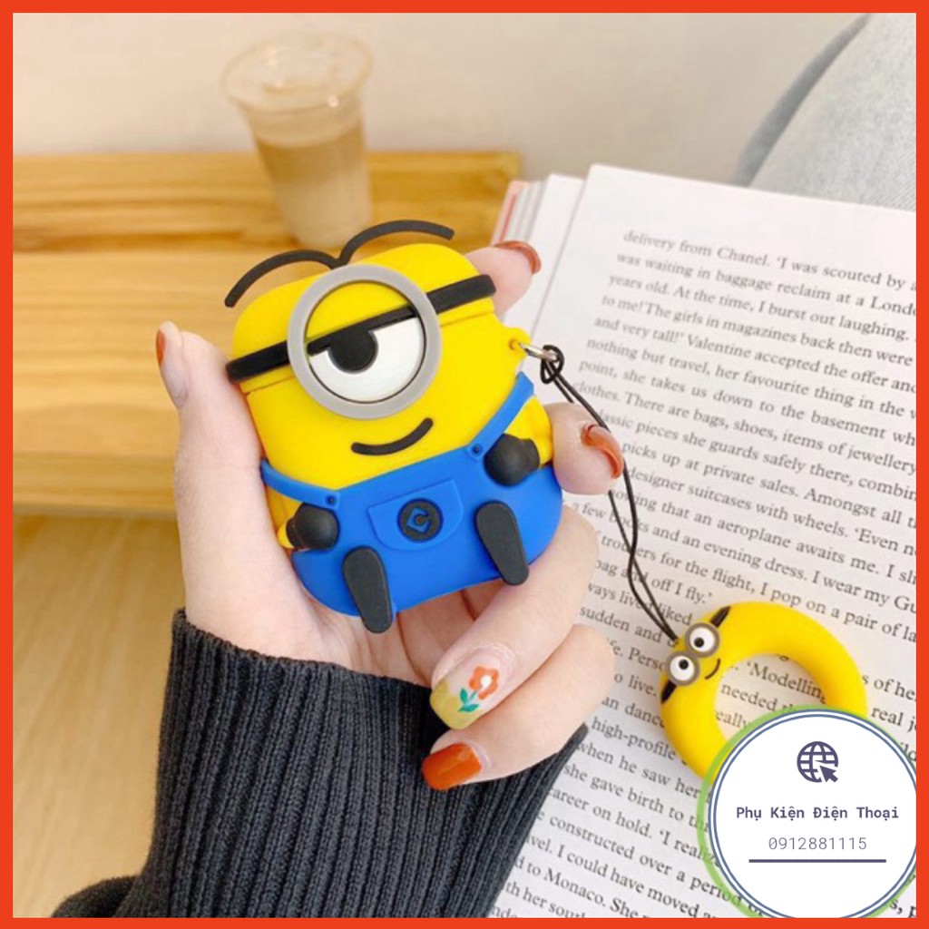 ☘️Tặng kèm móc treo☘️ Case bao airpod 1 2 Pro 3 Minion đựng tai nghe không dây Airpods i11 i12 i18 i100