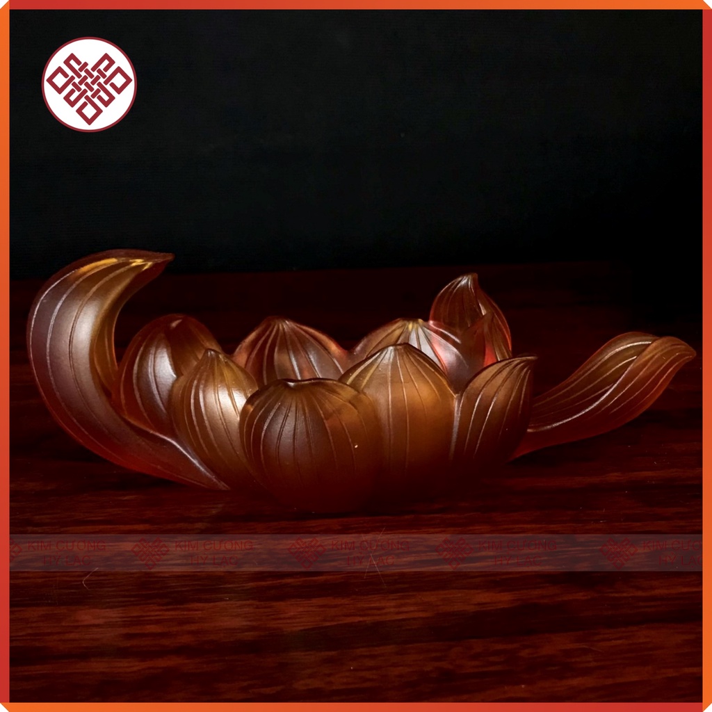 Tượng Phật Dược Sư Mật Tông [Kim Cương Hỷ Lạc]  Lưu Ly 12Cm Màu Nâu