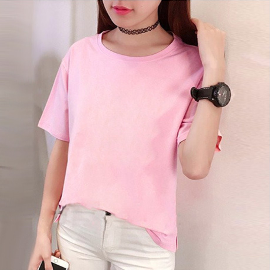 Áo Thun Trơn Tay Lỡ Unisex Form Rộng