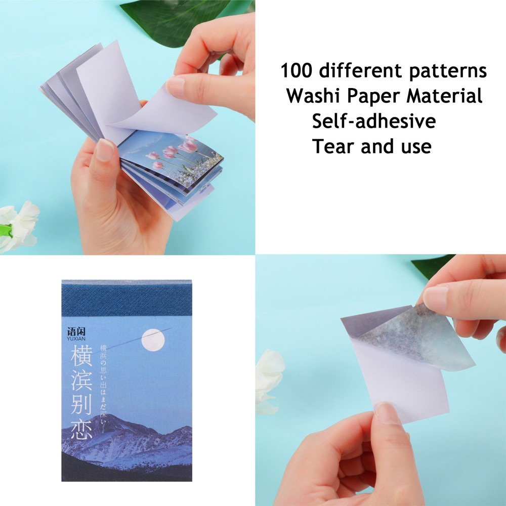 50 Miếng dán tự dính nhiều họa tiết dùng trang trí sổ tay diy