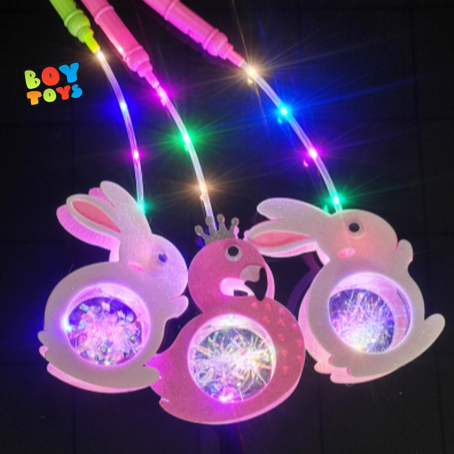 Đồ chơi đèn lồng phát sáng hình con vật, hình búp bê đáng yêu, đèn lồng trung thu có đèn 3 chế độ nháy cho bé