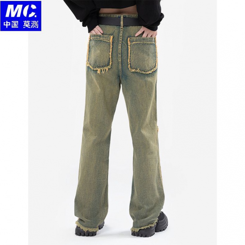 Quần Jean Ống Rộng Dáng Suông Phong Cách Retro Mỹ Plus Size Cho Nam Nữ