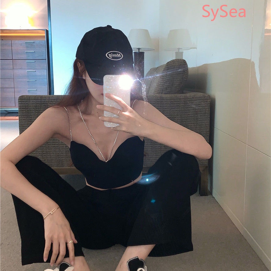 Áo Hai Dây Phối Dây Xích Quyến Rũ Thời Trang Mùa Hè Cho Nữ