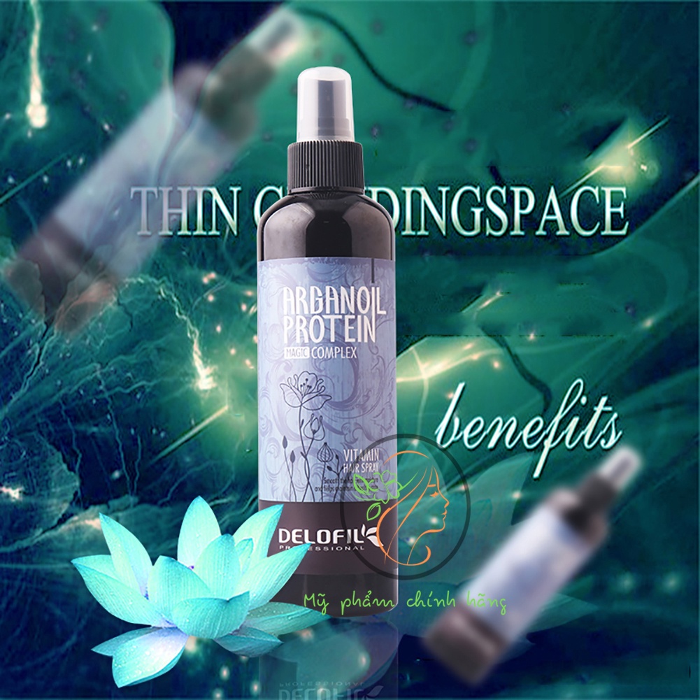 Xịt dưỡng tóc DELOFIL VITAMIN  HAIR SPRAY phục hồi tóc khô xơ, chẻ ngọn, giúp bóng mượt mềm mại 260ml