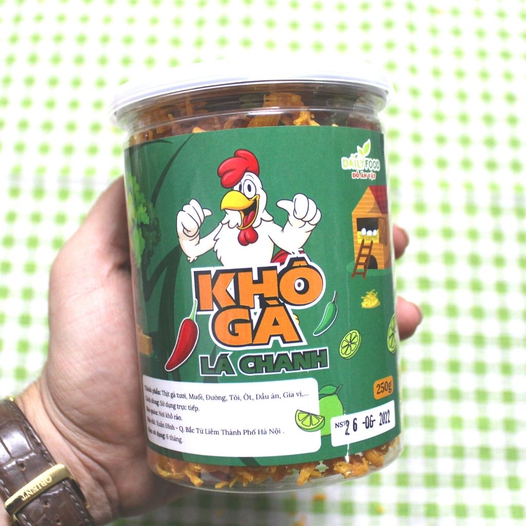 Khô gà lá chanh xé cay chính hãng đồ ăn vặt siêu ngon, dùng trực tiếp, đảm bảo vệ sinh an toàn thực phẩm