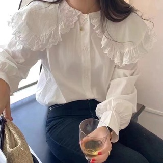 Sơ mi cổ bèo tay bồng xoè (ảnh thật treo tường)