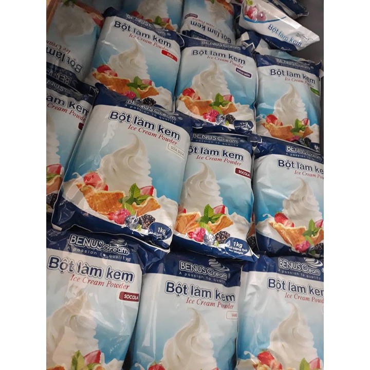Bột làm kem Benuscream hương vị Vani. Trọng lượng 1kg giá chỉ 95k