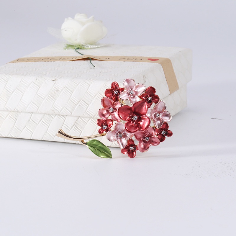 Ghim Cài Áo Hình Hoa Cẩm Tú Cầu Màu Tím