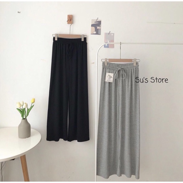 Quần culottes thun cạp chun