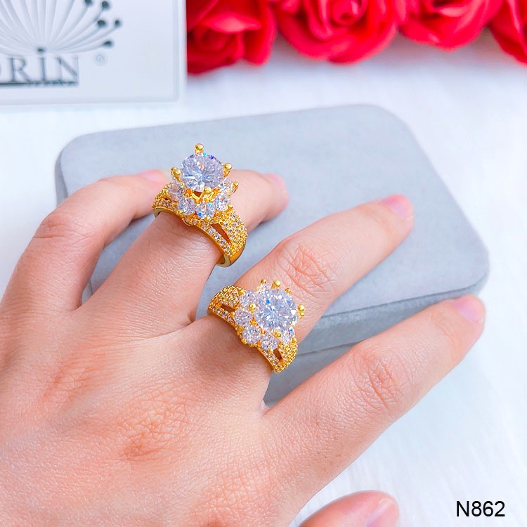 Nhẫn nữ đính đá nhô thiết kế cao cấp Orin N862